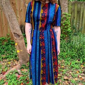 Handmade a-line midi dress, size LARGE.